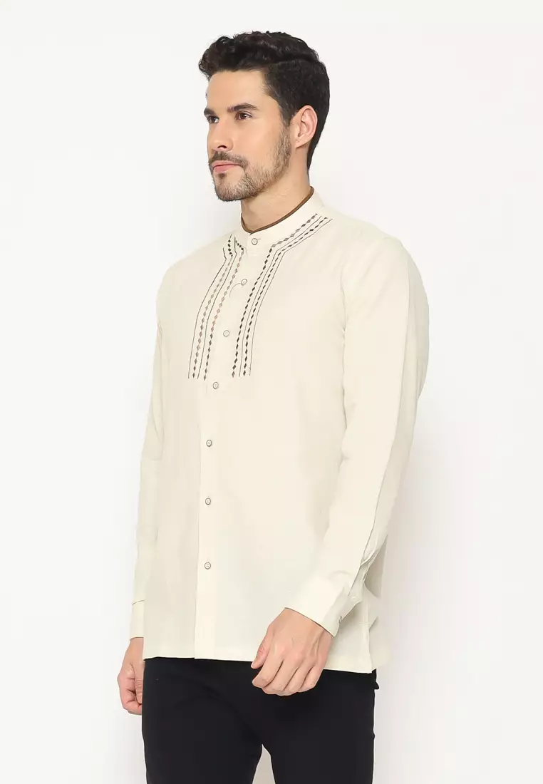 MAGINOT ALTAIR CREAM BORDIR Koko Slim Fit Lengan Panjang