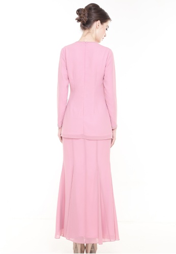 Buy Pionery Kurung Modern in Pink from Rina Nichie Couture in Pink at Zalora