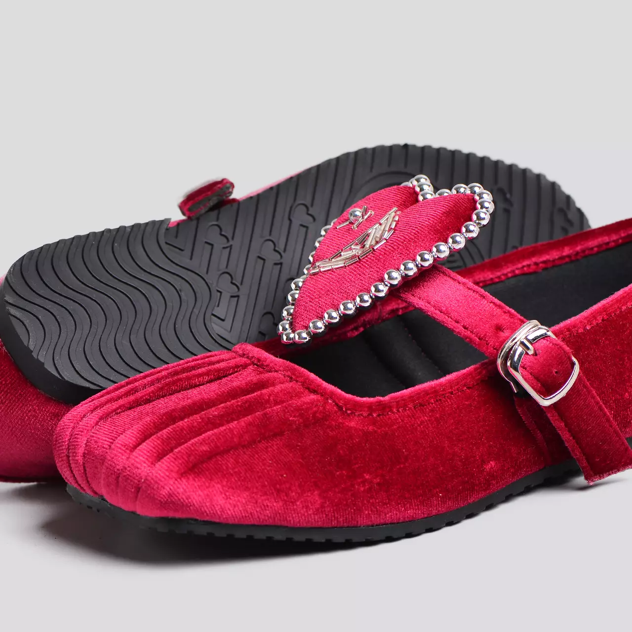 Atwana Flat Shoes Maroon
