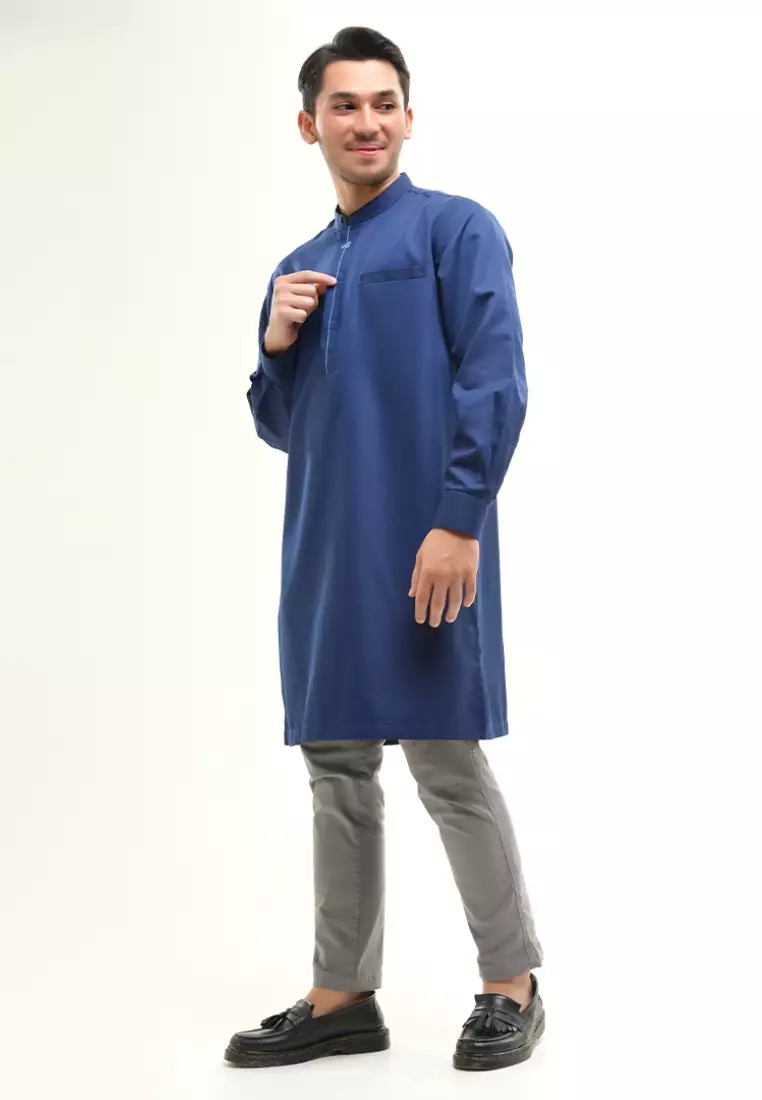 Rabbani - Jubah Koko Lengan Panjang Ibrahim Exclusive Navy