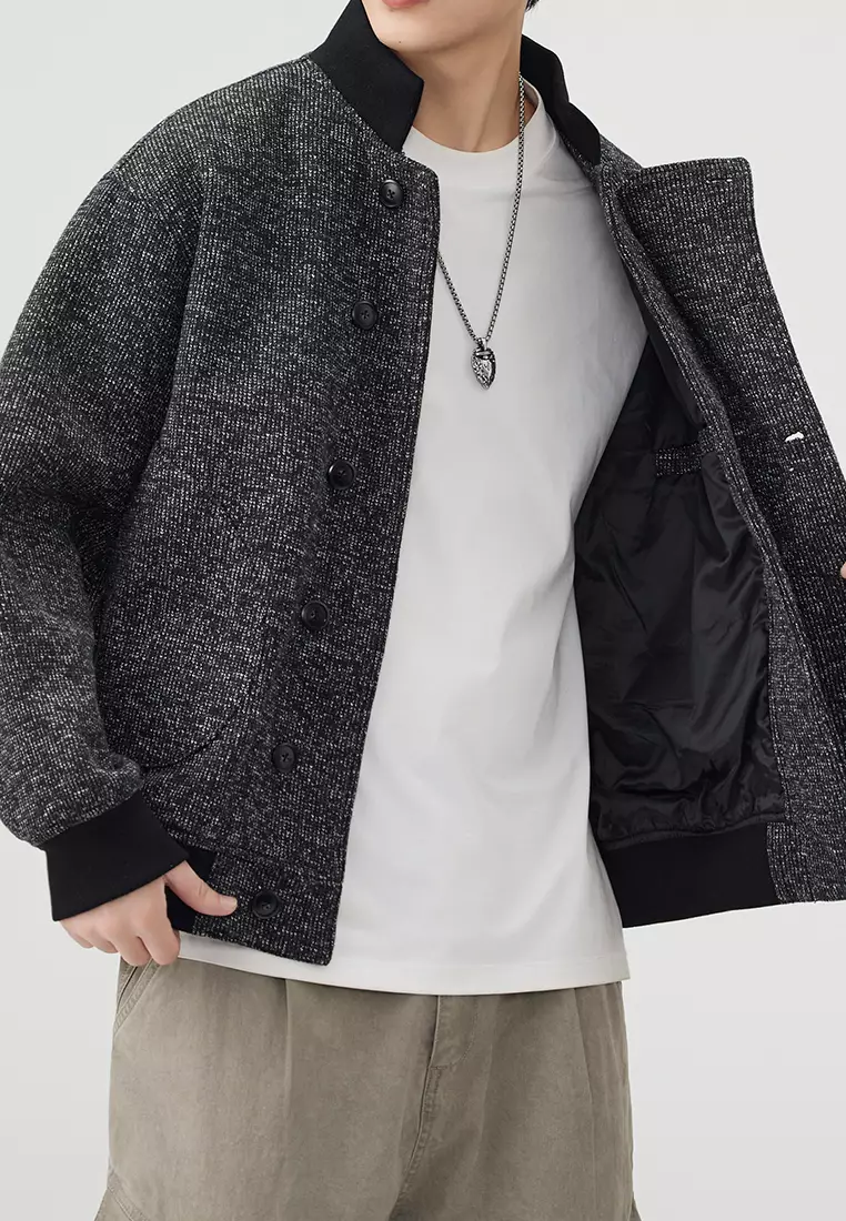 Contrast Patchwork Stand Collar Jacket AY-DS1709