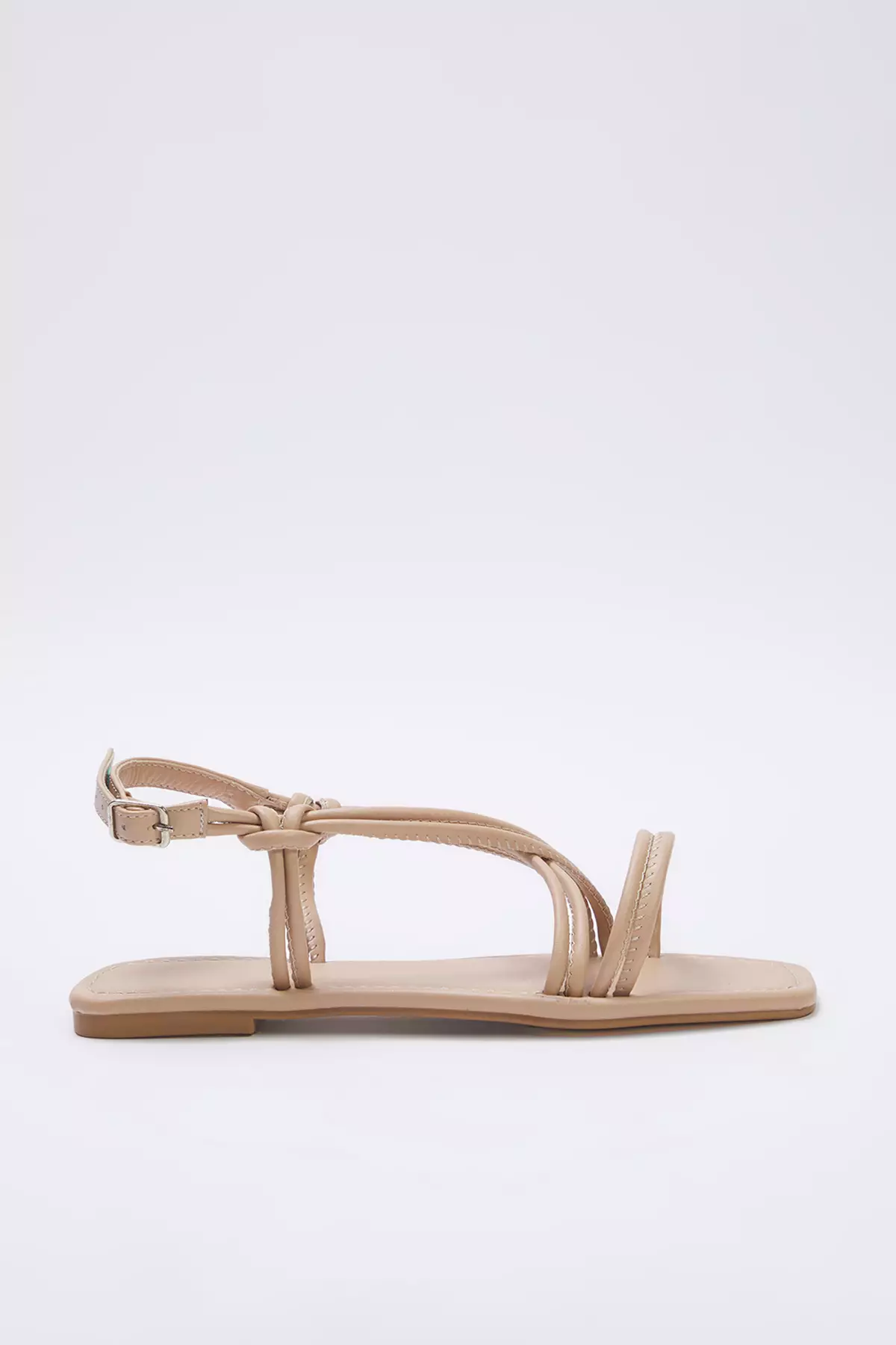 Nude Ankle Strap Thin Band Women's Sandals Takss25Sd00047