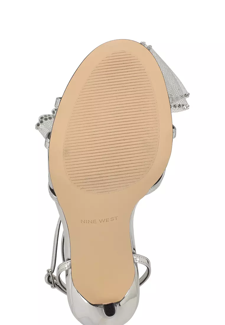 Minky3 Bow Heeled Sandal Silver