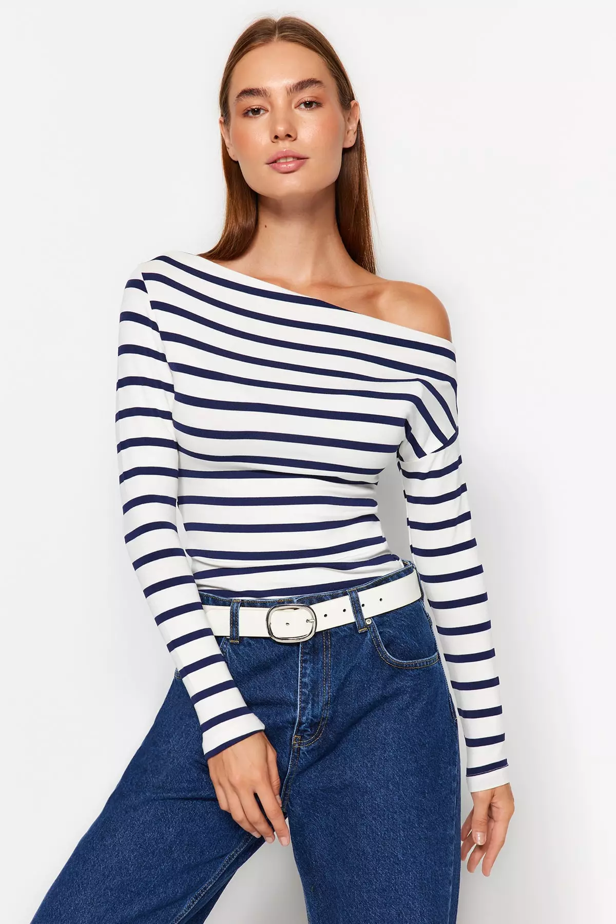 Striped Asymmetrical Top