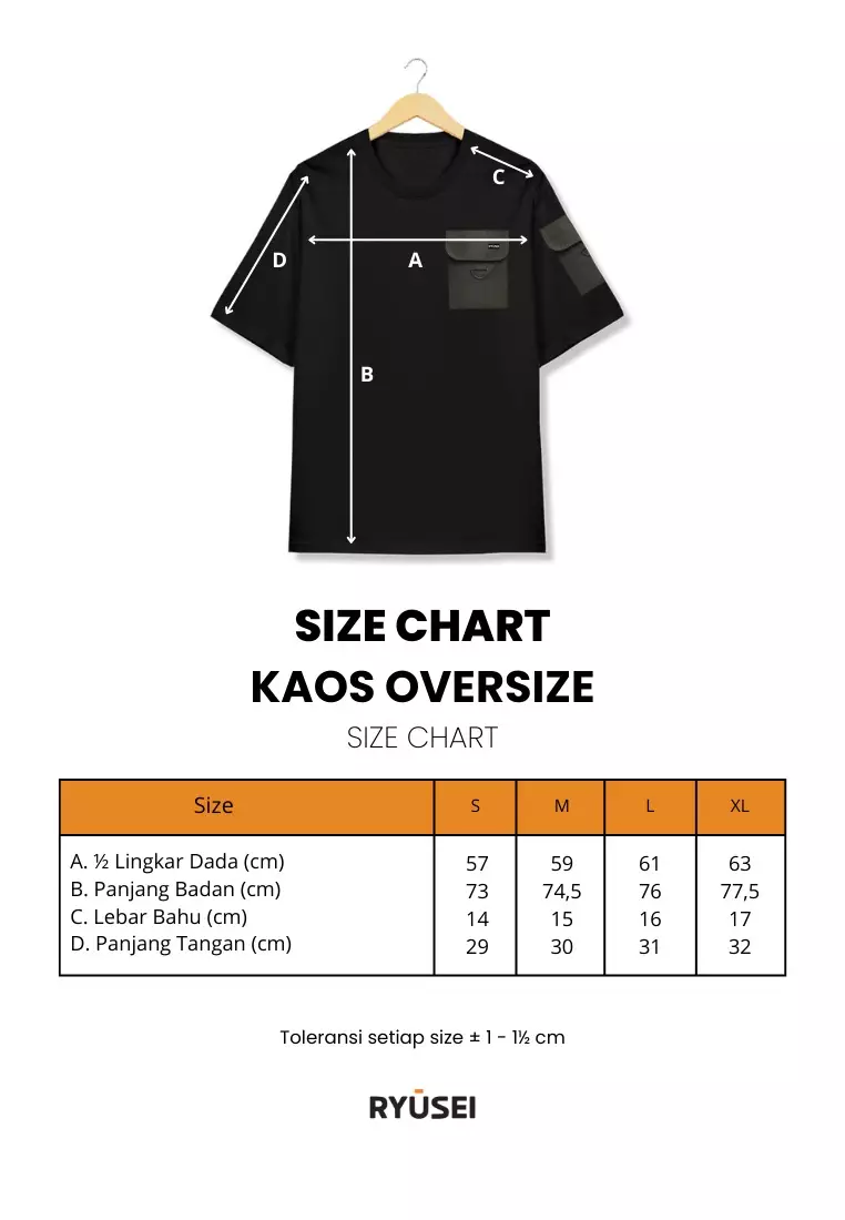 Ryusei Kaos Pria Oversize Boxy Tagashi Pocket Olive Green