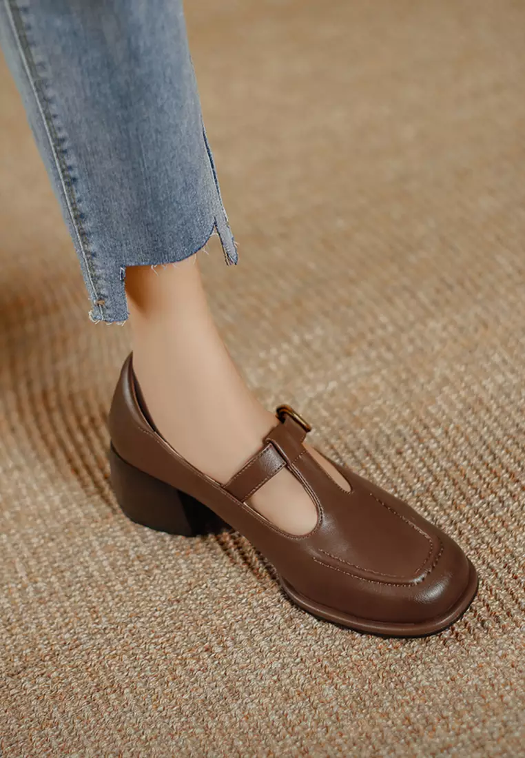 5CM Leather Mary Jane Shoes TE6810-1