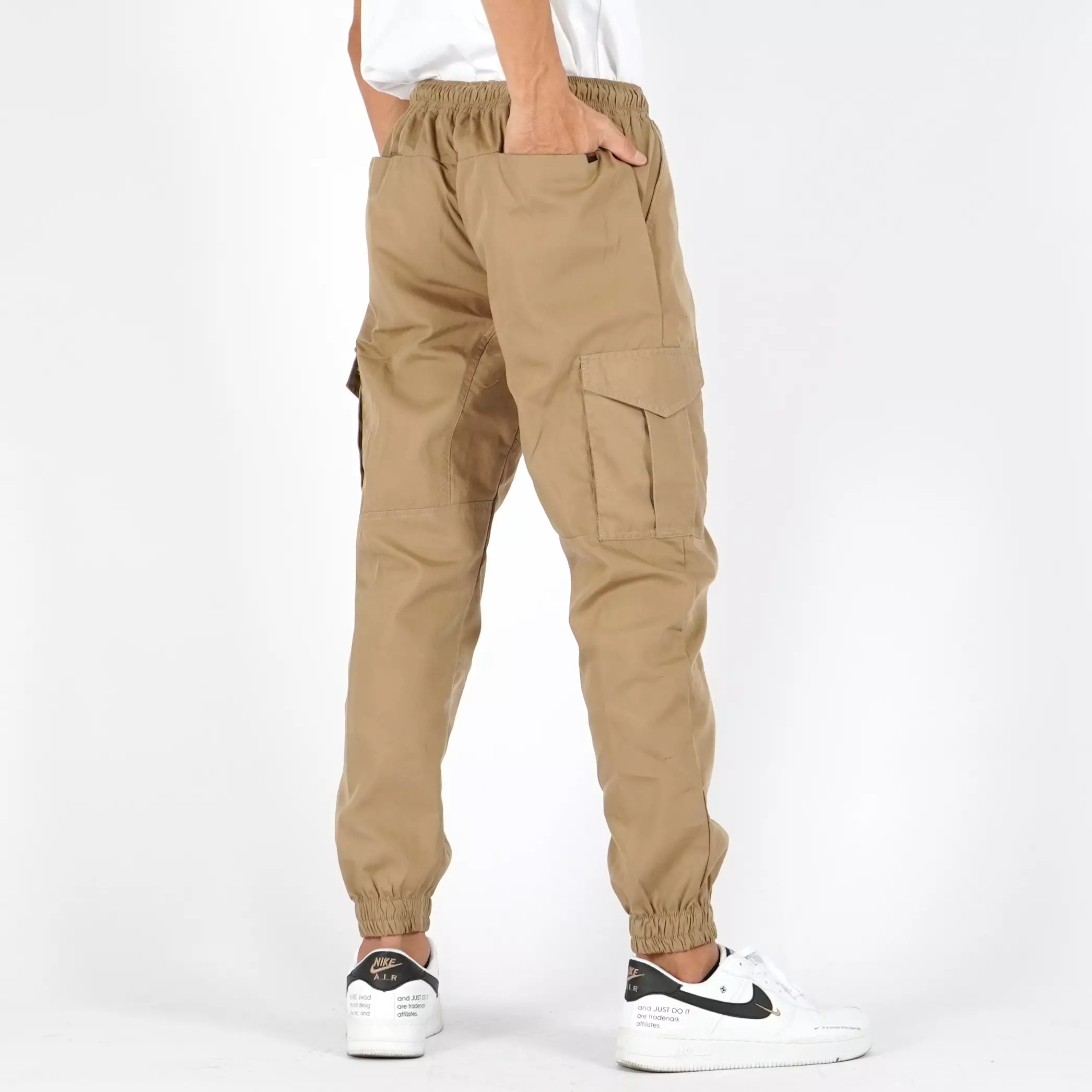  DAVE Celana Panjang Kargo Pria Celana Kargo Pria Cargo Jogger Pants - KREM