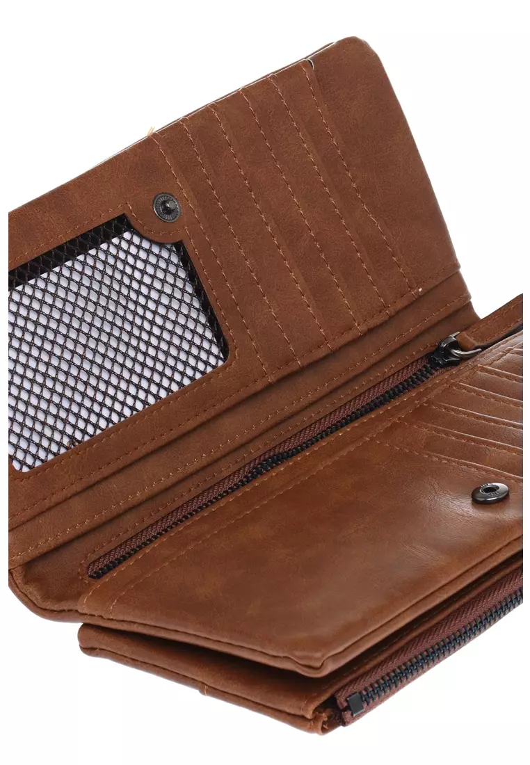 Smith Casual Wallet Dompet Pria Many Slot Bahan Kulit ORIGINAL - Brown