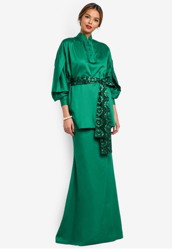 EVA Modern Kurung from Syomirizwa Gupta for ZALORA in Green