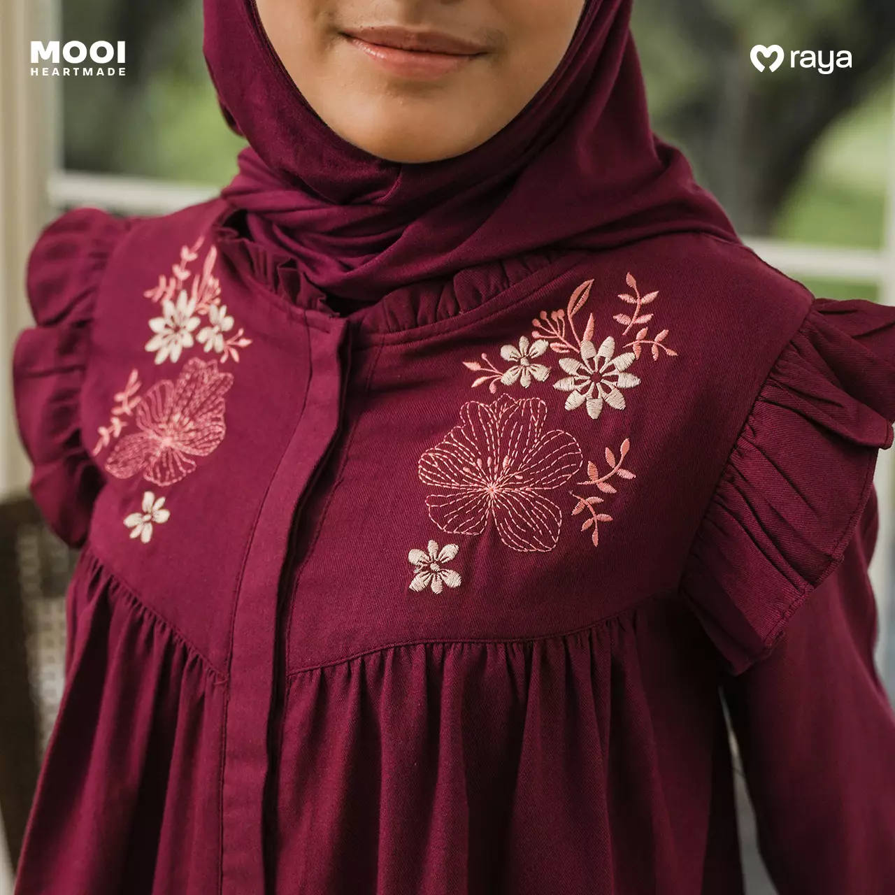 Mooi Setelan Anak Perempuan Raya Collection Hagia Tunik Set Basic Series 2026 - White