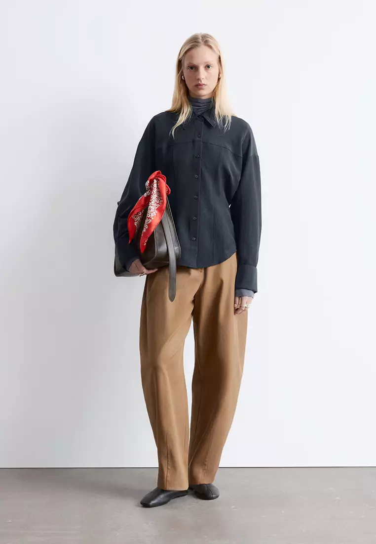 Balloon-Sleeved Tapered Shirt