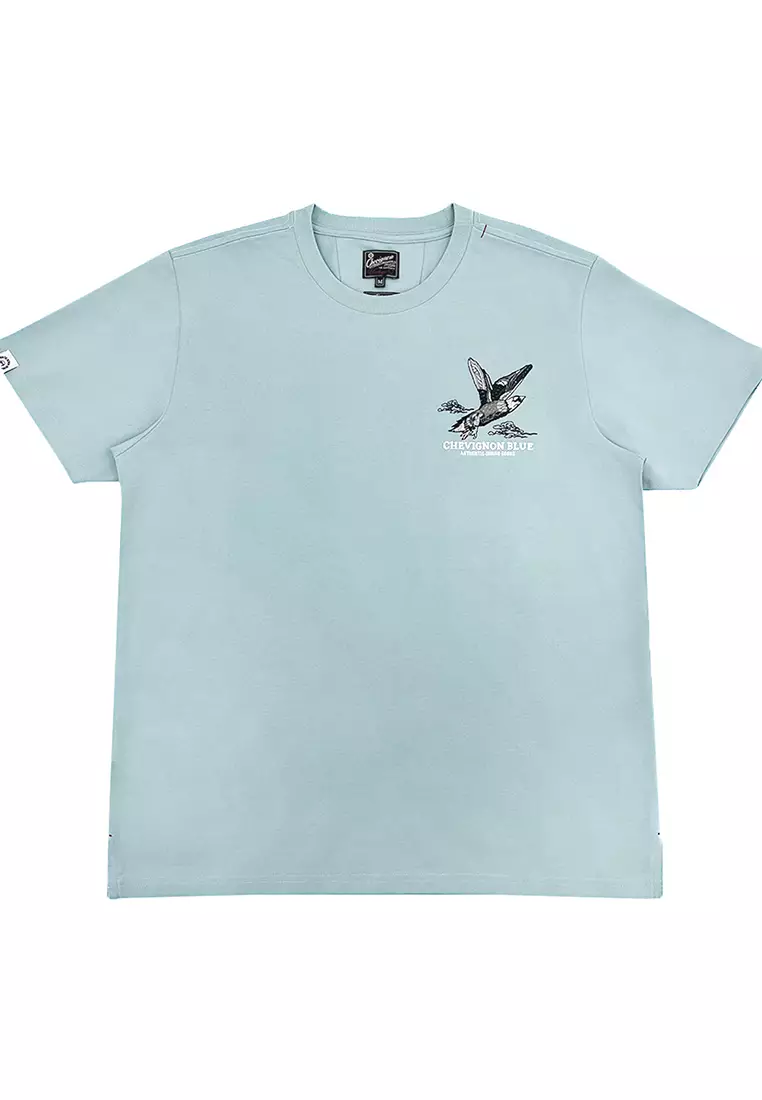 男裝V57鷹刺繡涼感短袖T恤