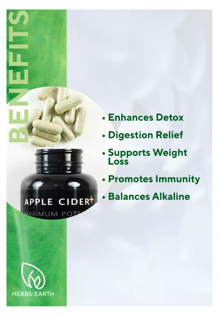 Buy Herbs of the Earth Apple Cider Vinegar 90 Capsules with Spirulina