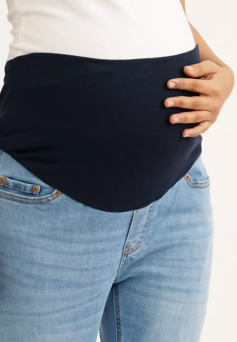 Light Blue Maternity Full Panel Boot Leg Jeans