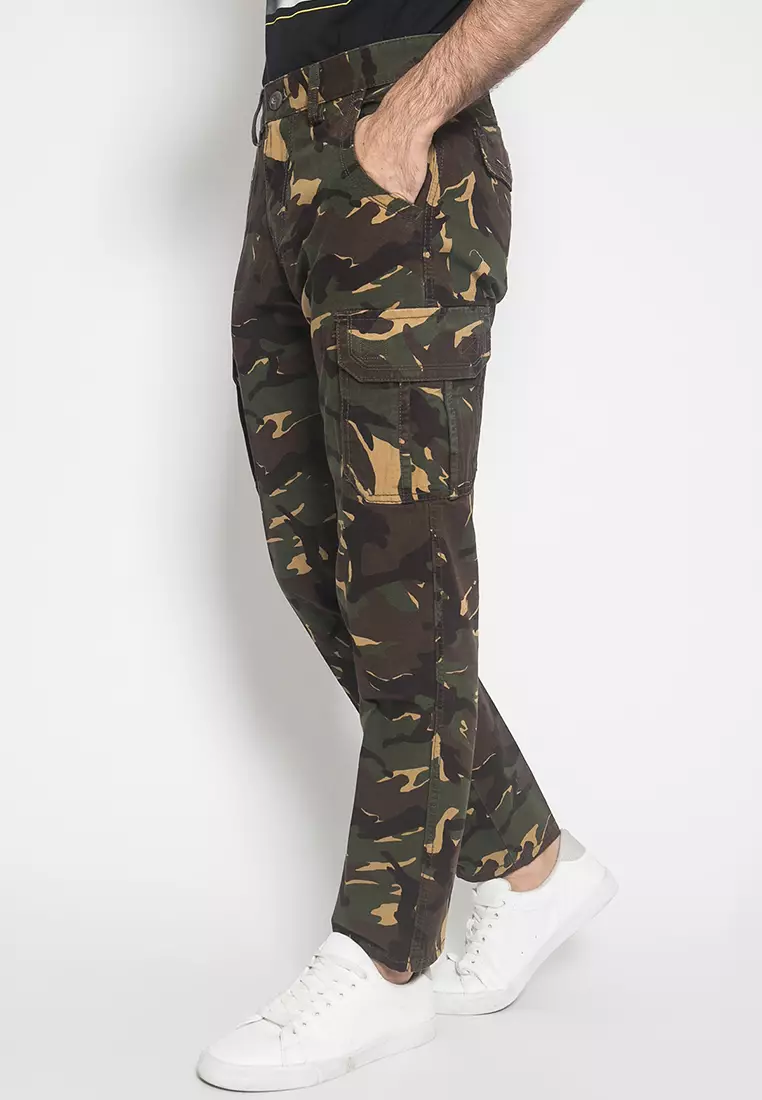 LGS - Celana Casual Pria - Celana Chinos - Loreng - CCP.495.417.001.C Army Cargo