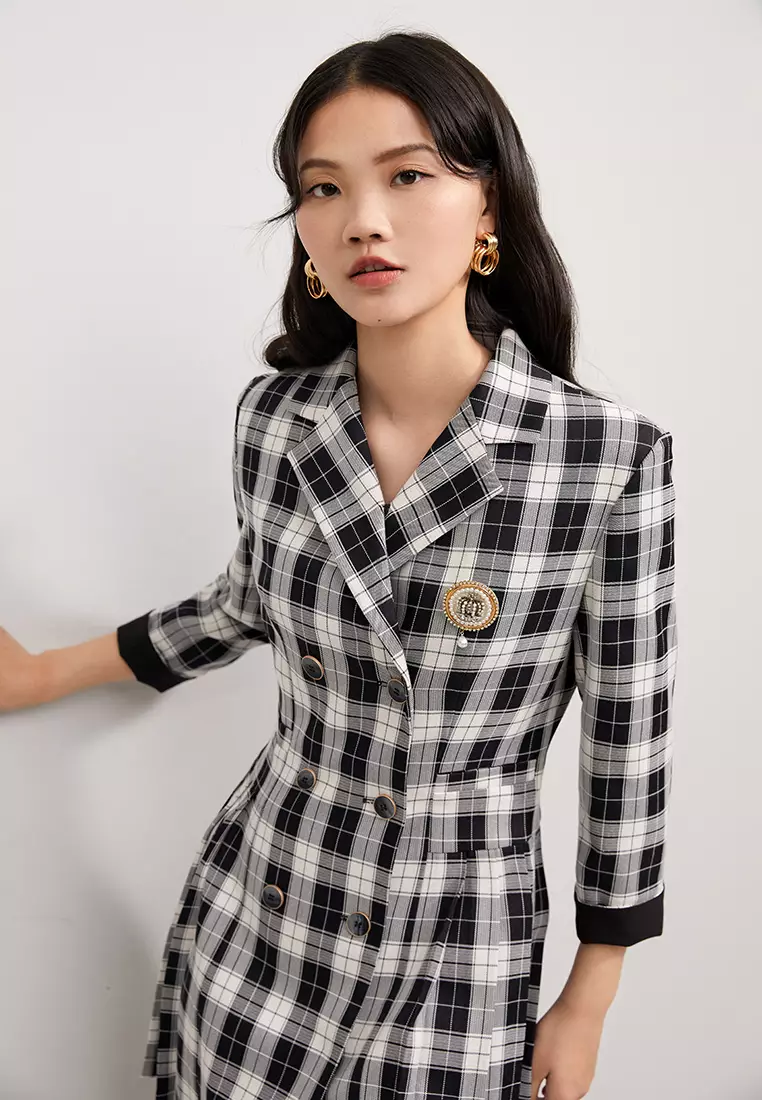 Uniform Style Checkered Mini Dress
