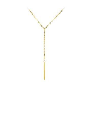 Glamorousky silver Fashion Simple Plated Gold 316L Stainless Steel Y-tassel Pendant with Necklace 378A8AC2622E87GS_1