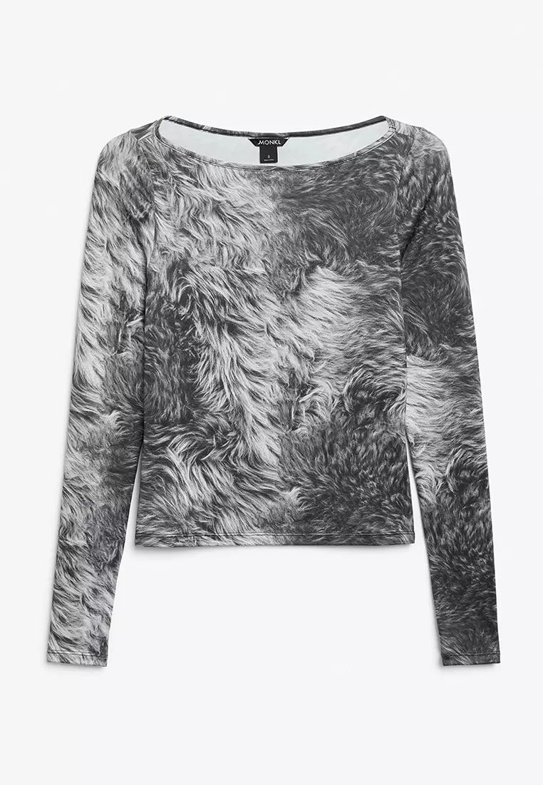 Buy Monki Long Sleeve Boat Neck Top 2024 Online