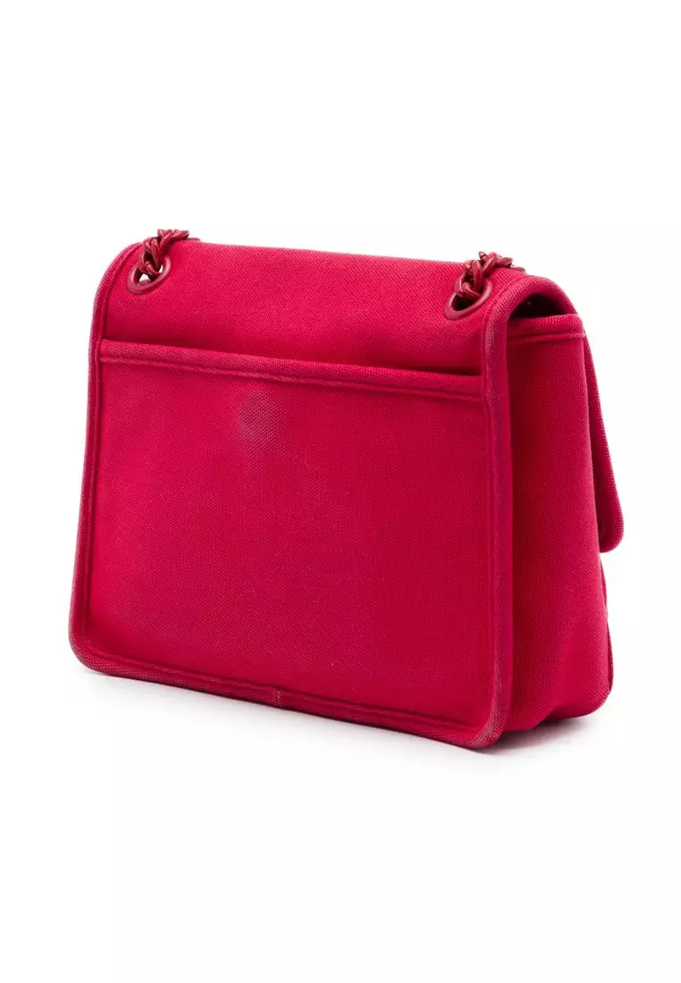 Pre-Loved Miu Miu Canvas Canapa Chain Flap Crossbody