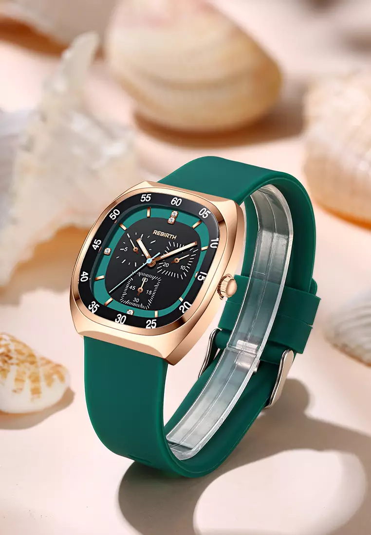 Jam Tangan Wanita Anti Air Original Kasual Mode Tali Silikon Jam Tangan Cewek Korea green