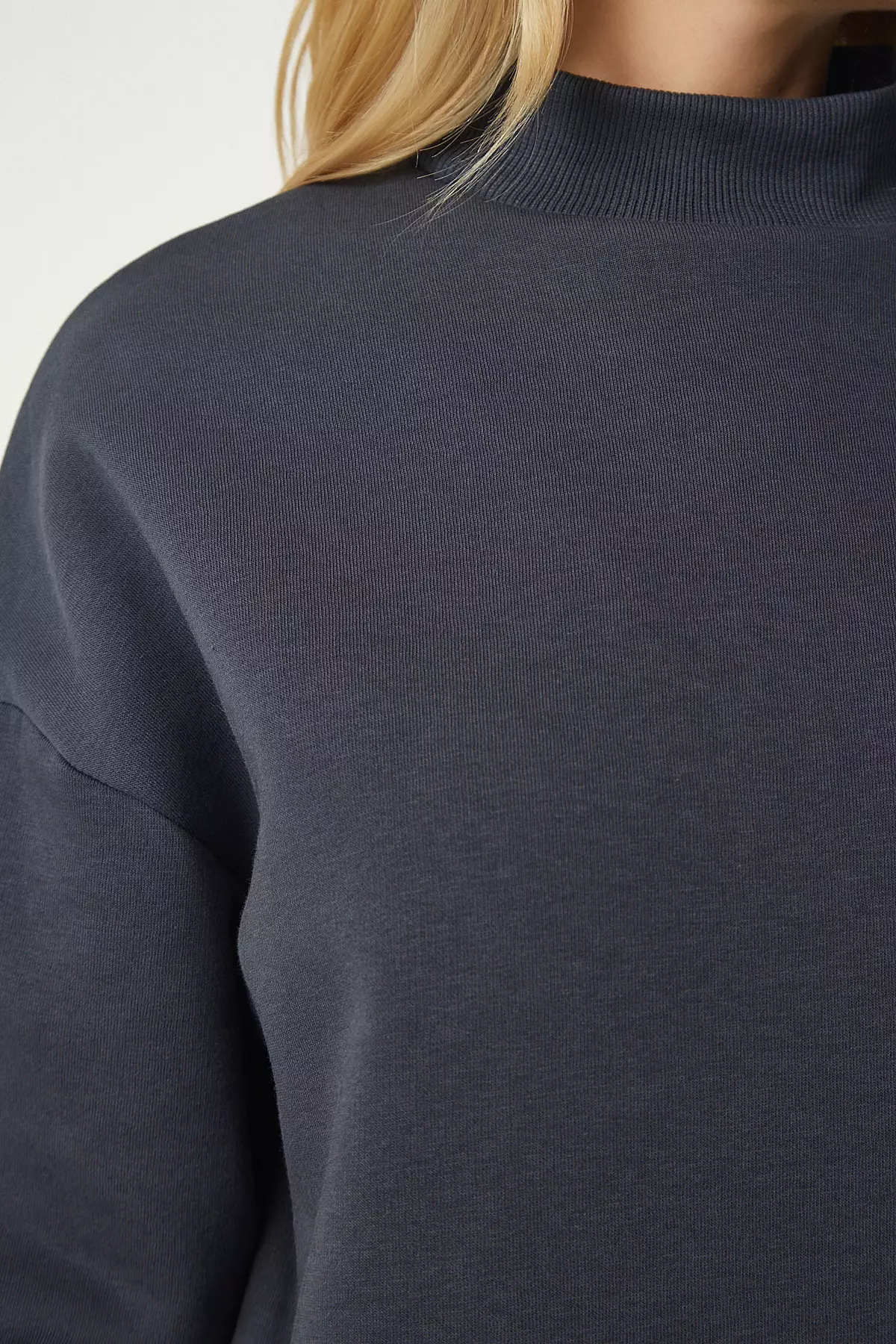 Stand-Up Collar Basic Sweatshirt