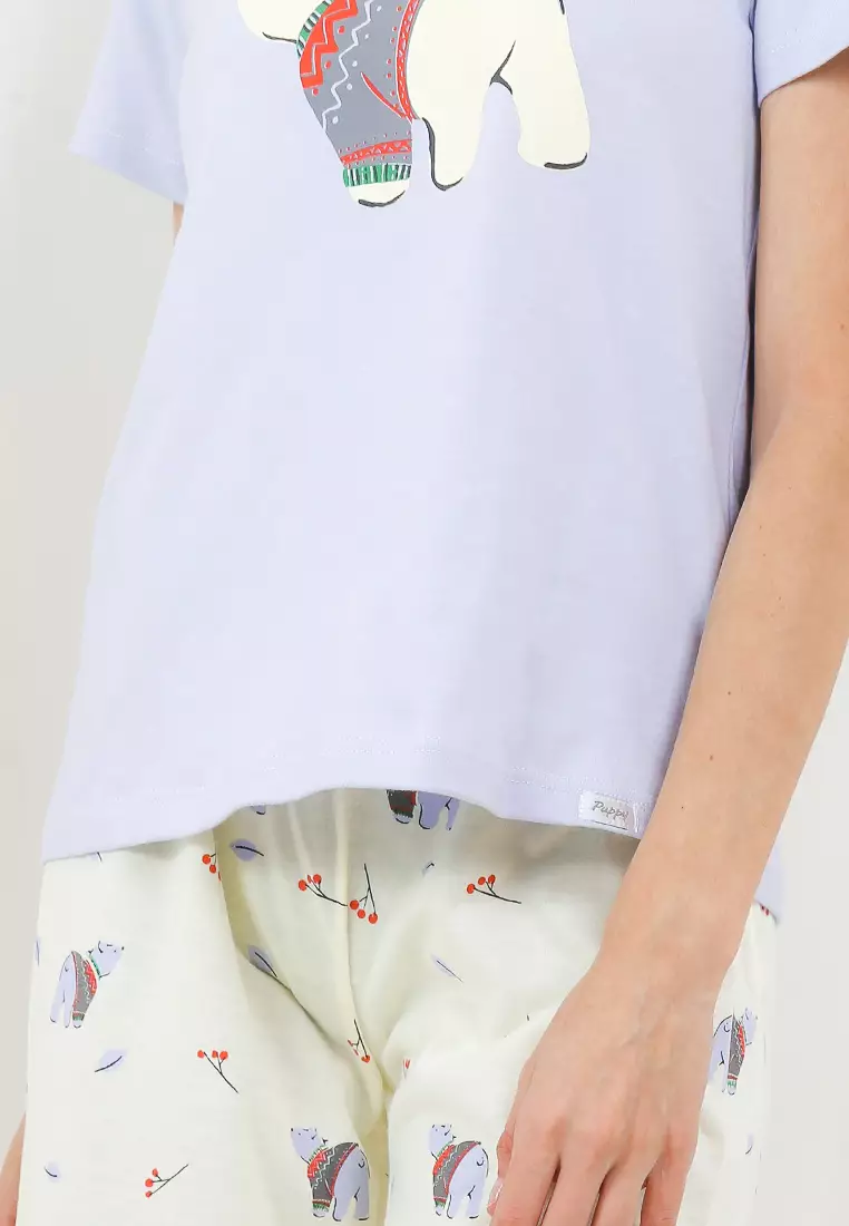 Pyjama Baju Tidur  Short Sleeve Short Pants Sleepwear