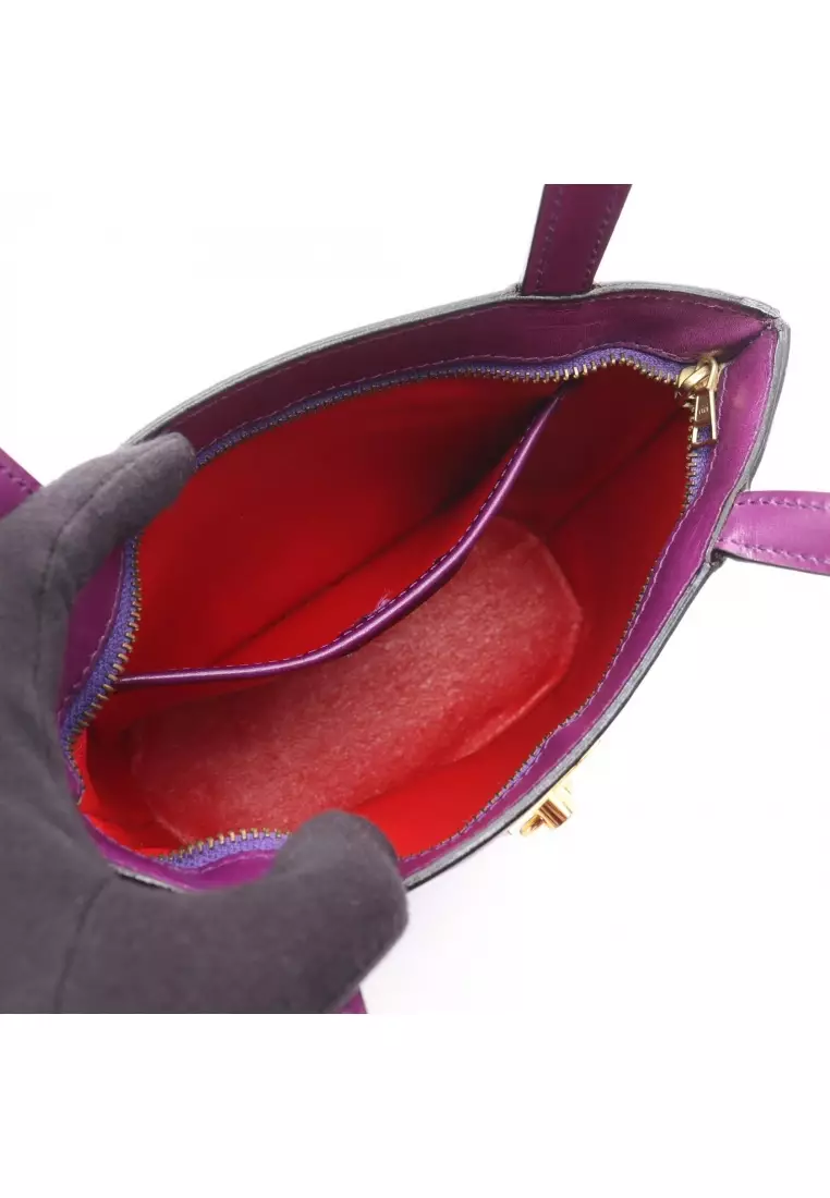 Pre-Loved Celine mini tote Handbag leather purple
