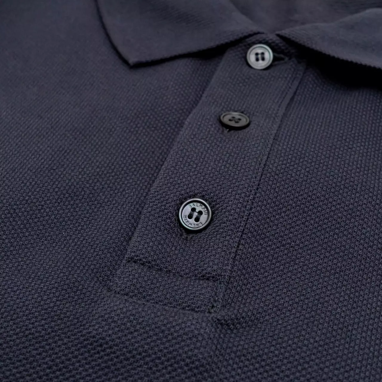 Embroidered PB Logo Cotton Polo Shirt Navy Blue
