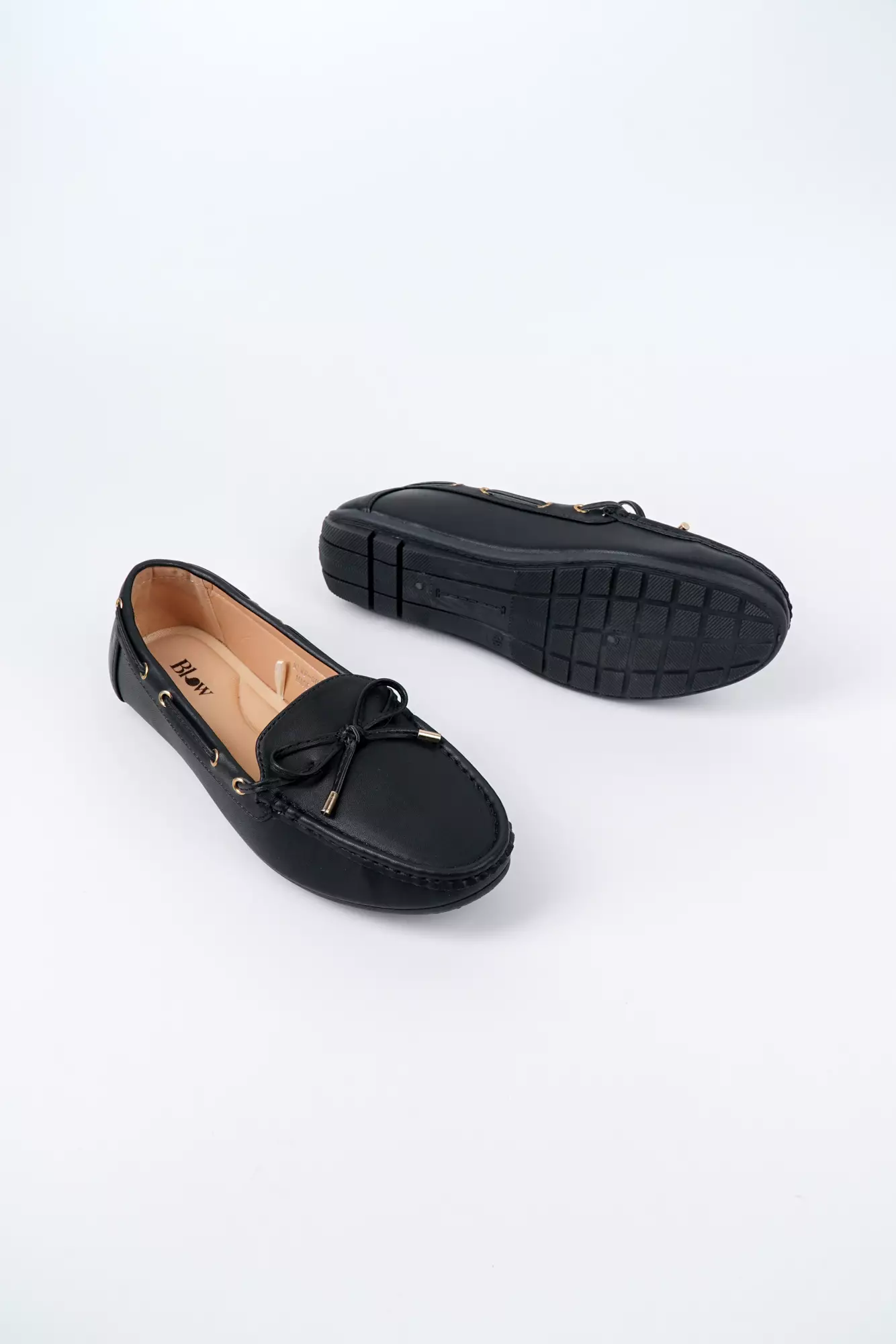 Blow BLWF 0013 Alma Moccasin Flats Shoes Wanita Sepatu Hitam Balet Women Shoes