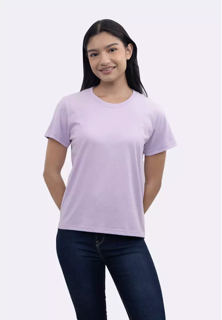 Ladies Purple Round Neck T-Shirt