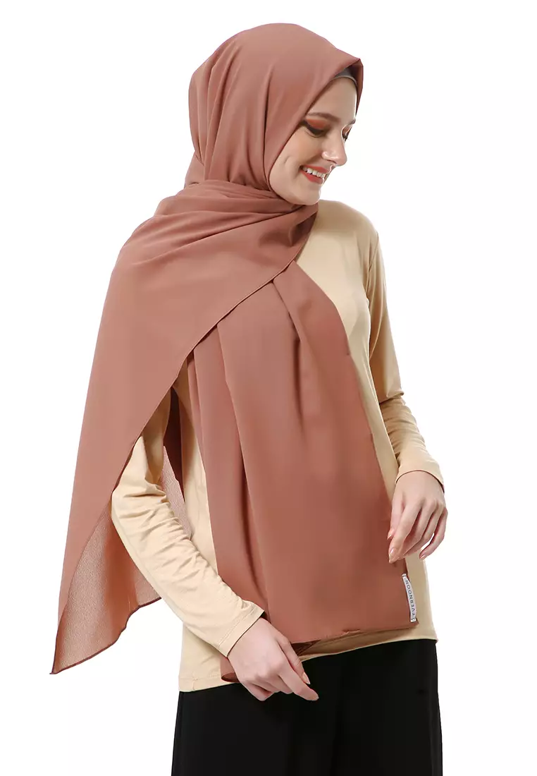 Marit Pashmina Syari Polos Muslimah Wanita Premium High Quality - Khaky