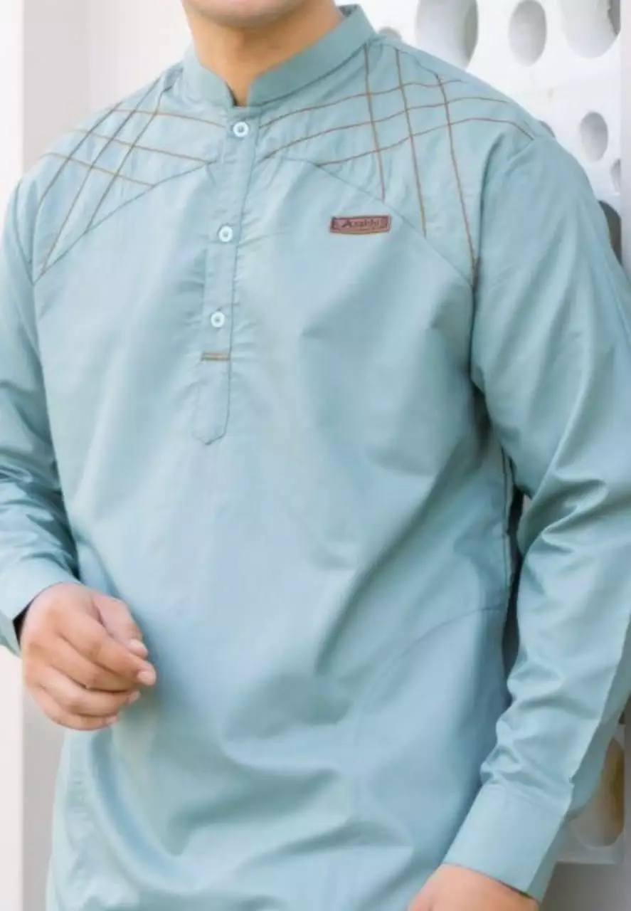 Ramzah Sage Koko Kombinasi Exclusive Pria Casual Modern Lengan Panjang ZA