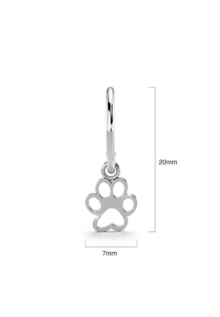 Mini Puppy Paw Print Hoop Earrings