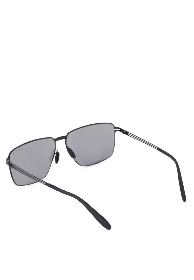 Polarized Stainless Frame Oversized Rectangular Sunglasses