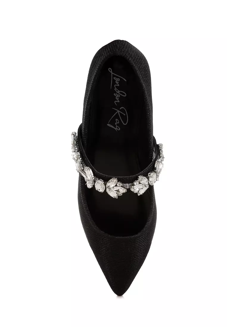 Bros Berlian Imitasi Balerina Glitter Warna Hitam