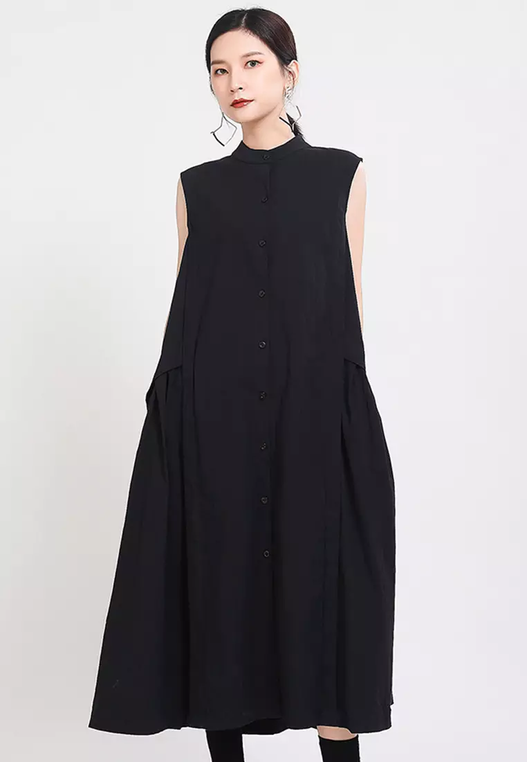 Buy Sunnydaysweety 2024 Fashionable and Elegant Linen Long Vest Dress