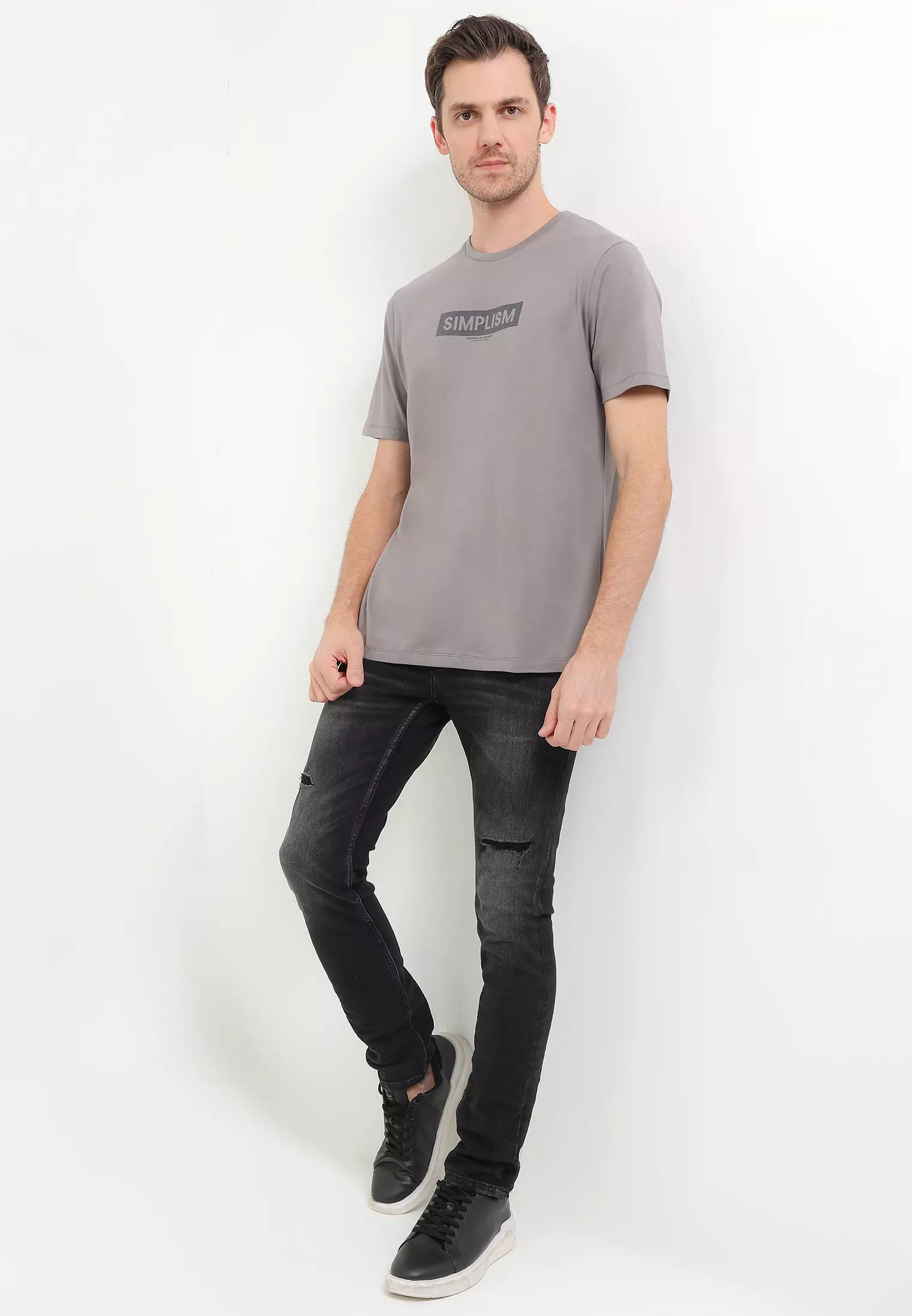 Cressida Graphic T-shirt Typograph Grey - C014A