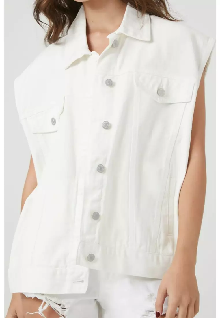 White denim sale vest forever 21