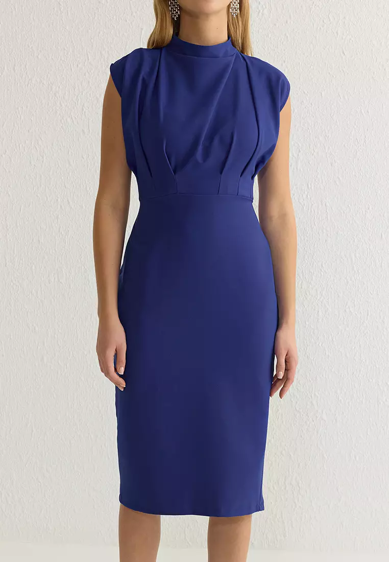 Knee Length Gathered Dress