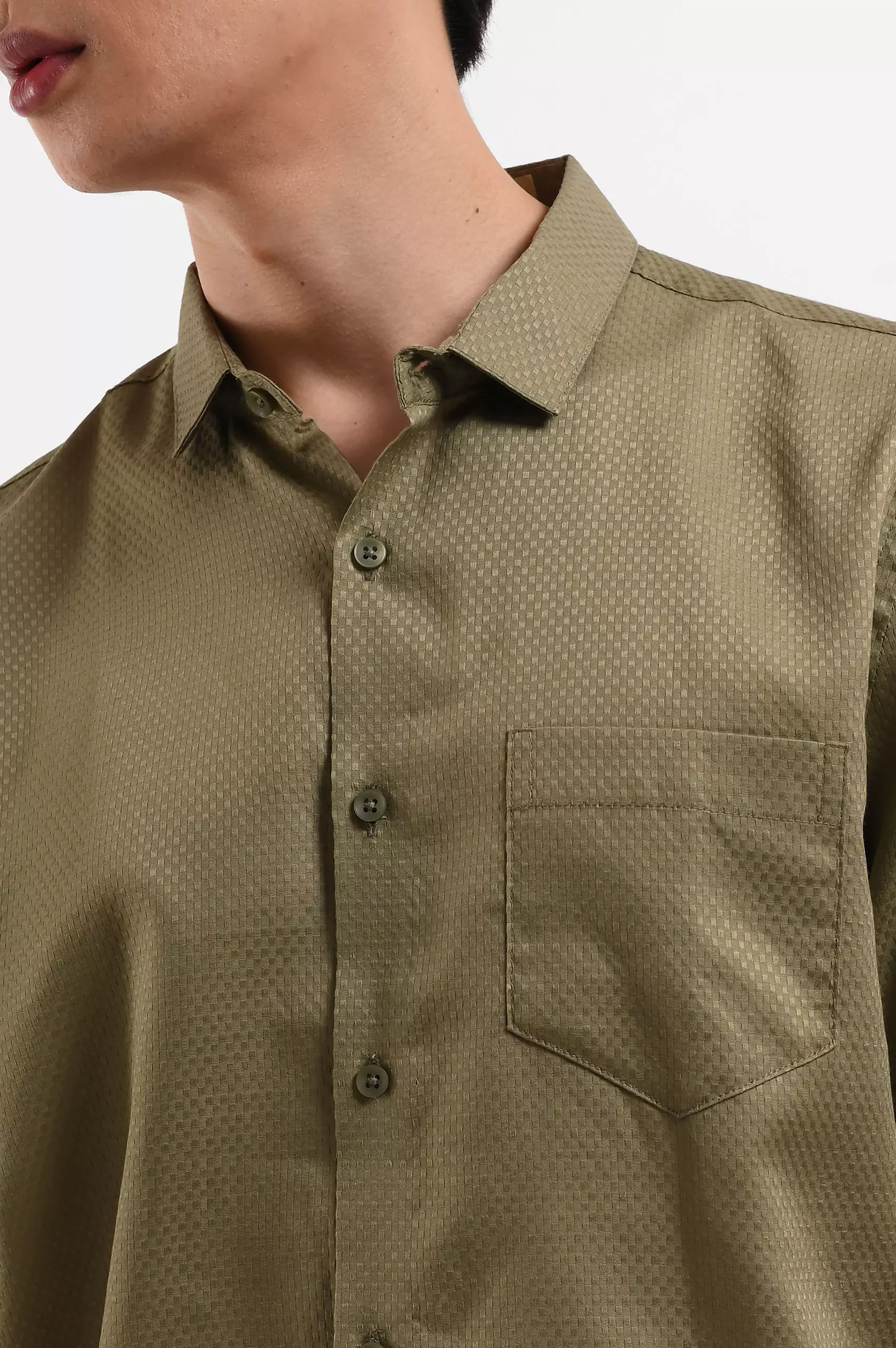 MANZONE Kemeja Pria Lengan Pendek  WALT 04 - OLIVE