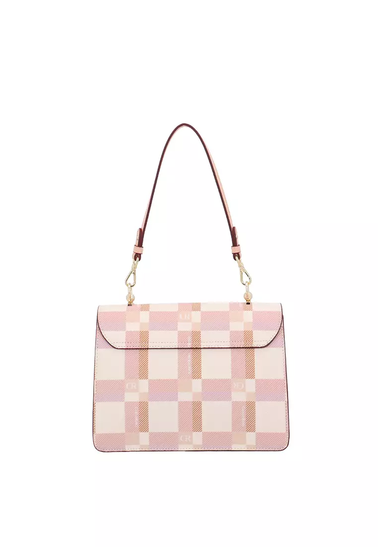 CR Dainty Check Shoulder Bag - Peach