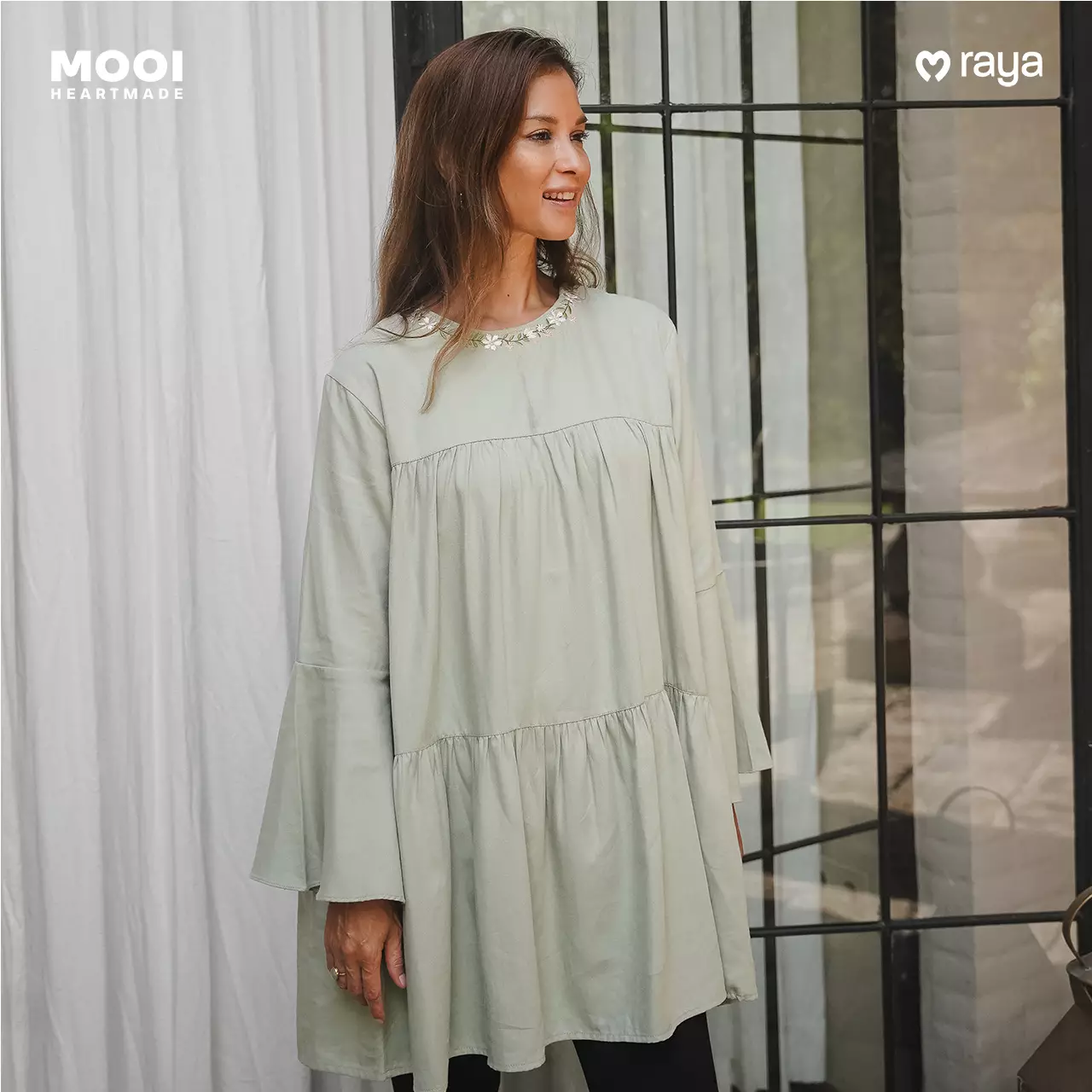 Mooi Tunik Wanita Atasan Wanita Jeehan Tunik - Dusty Blue