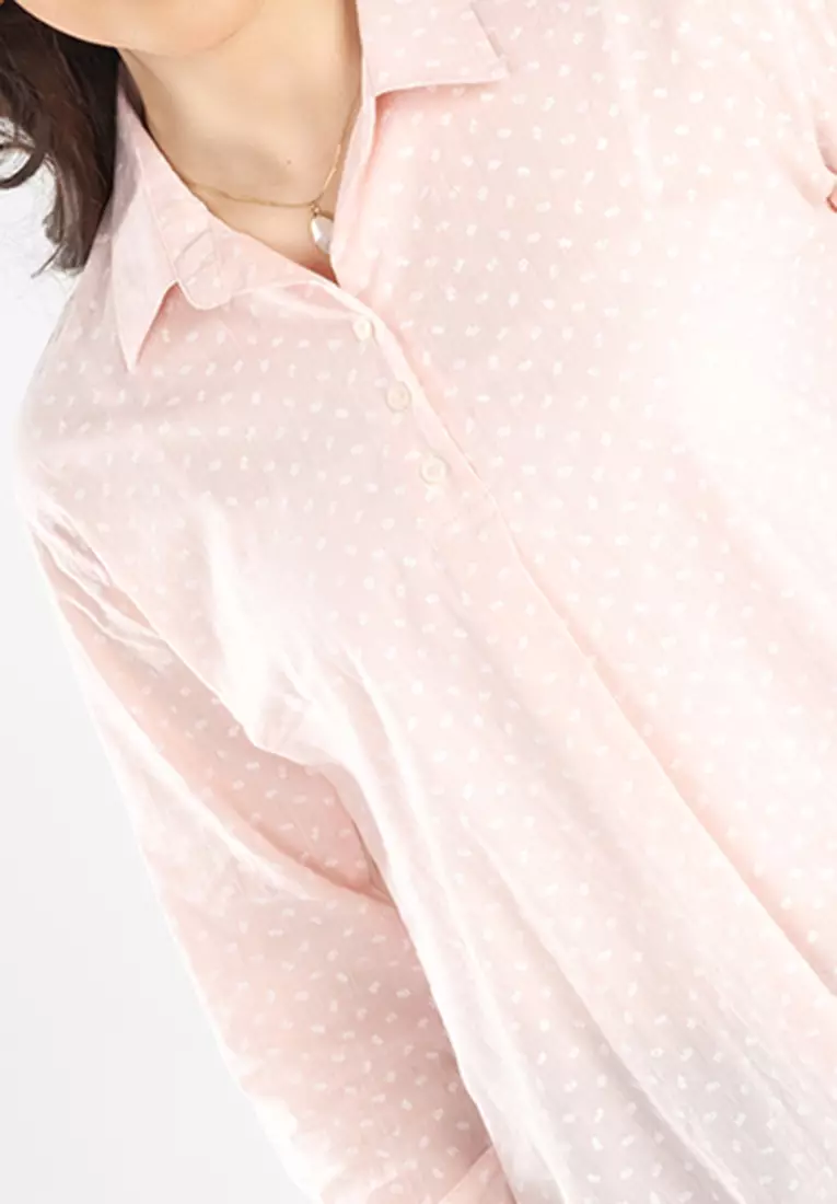 C2 Haizhu Pink Basic Blouse Wanita