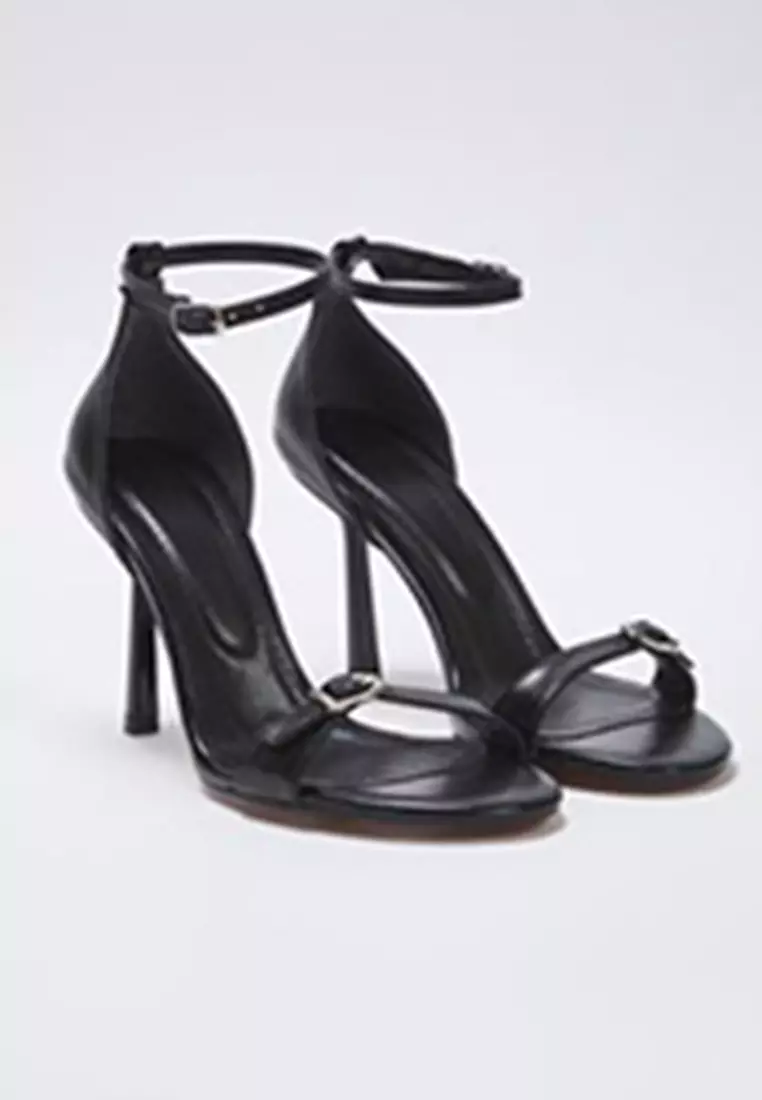 Black Buckle Thin Heels Women Classic Pumps Takss25To00019