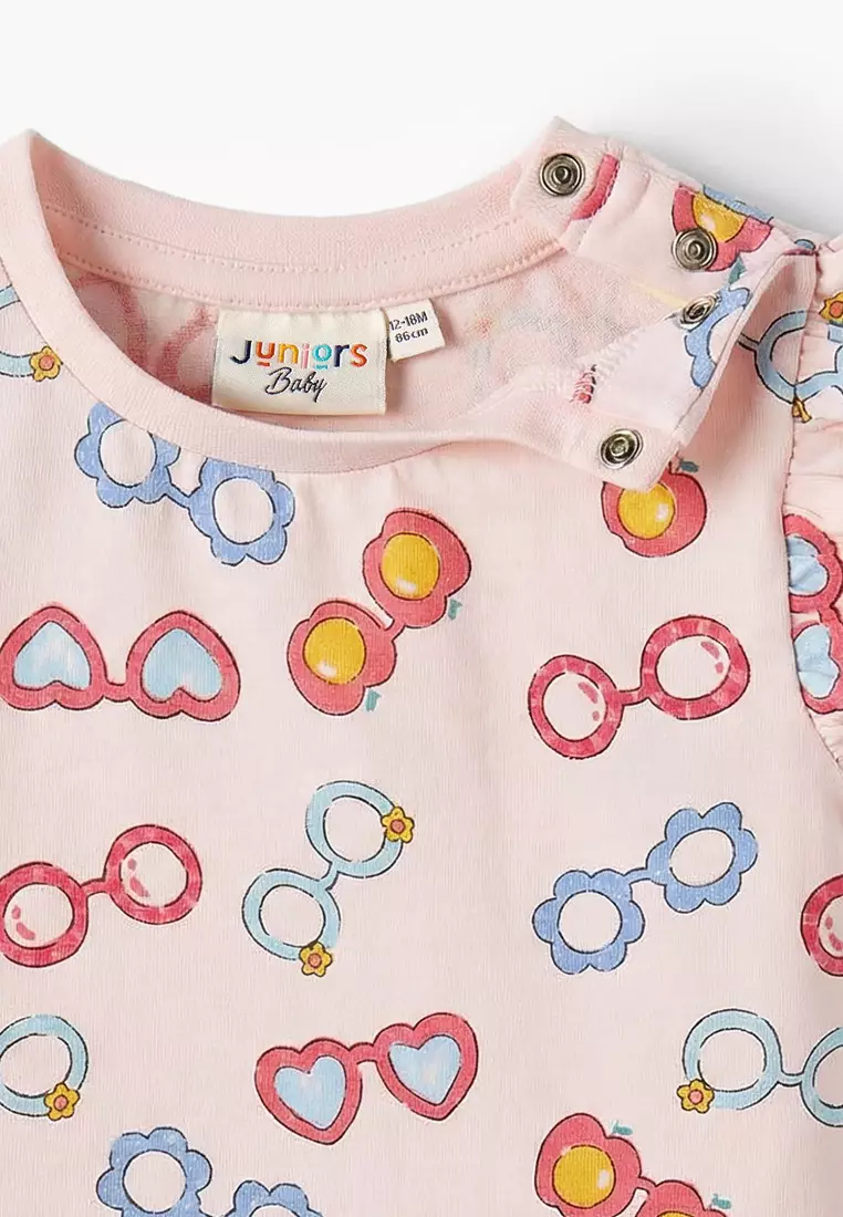 Babyshop Juniors Round Neck Sleeveless T-Shirt With Sunglass Print