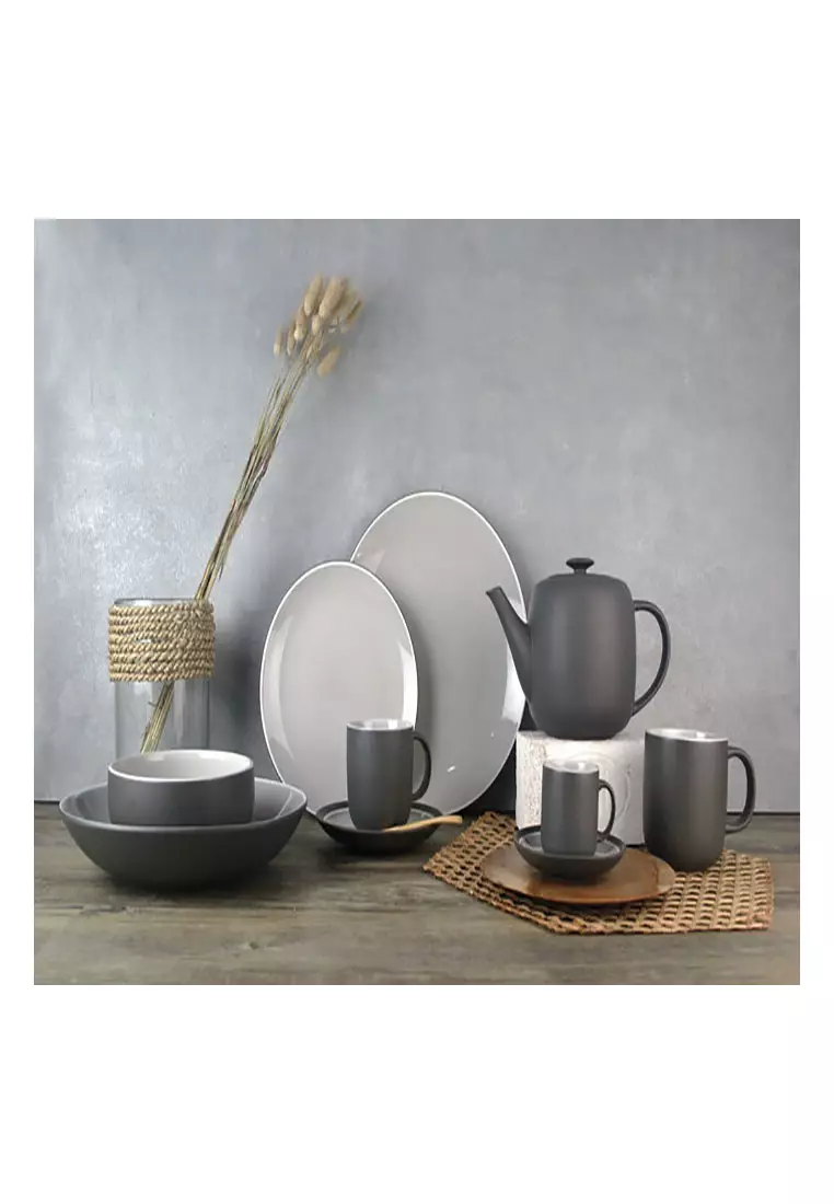 Jual ZEN Tableware ZEN Piring Purity Series Dark Grey (21 cm) Original