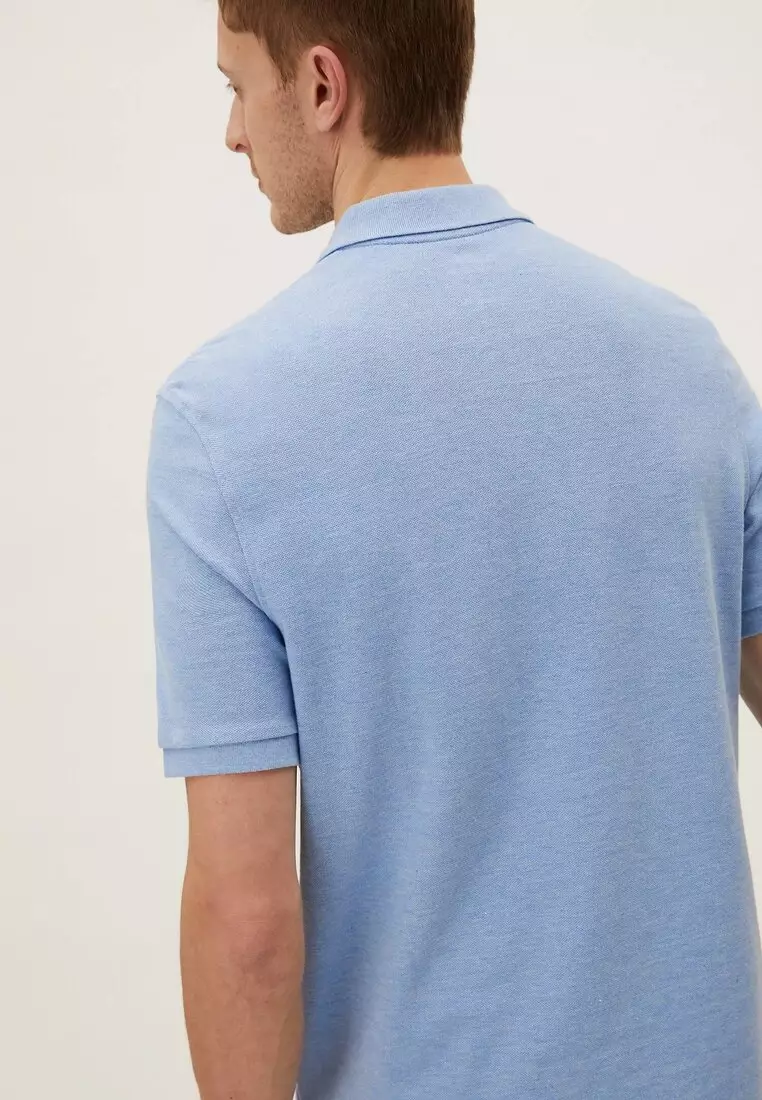 M&S Collection Pure Cotton Pique Polo Shirt