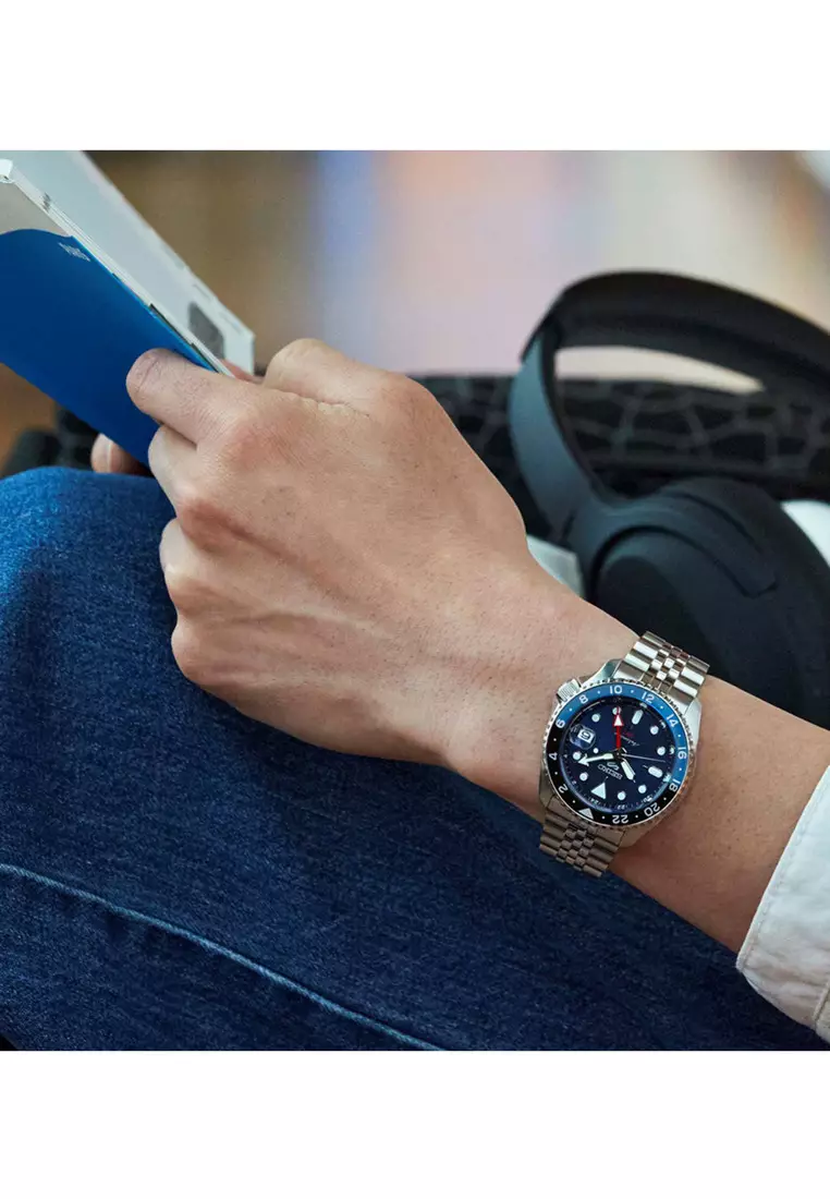 GMT SSK003K1 Automatic Men's Watch | Blue Dial with Silver Stainless Steel Band