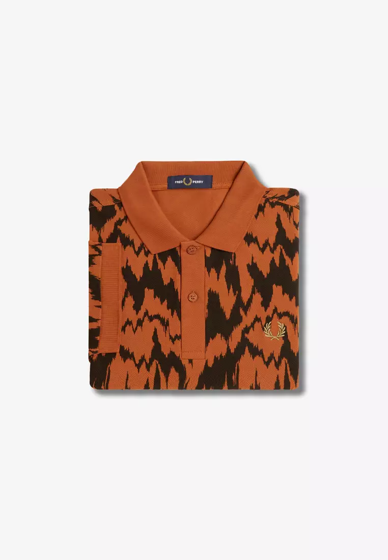 Fred Perry M8690 AMY ANIMAL PRINT POLO SHIRT