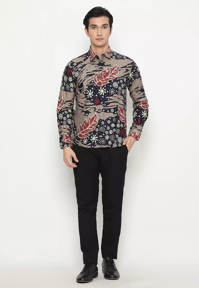 Kemeja Batik Pria Abhipraya - Oslo Grey